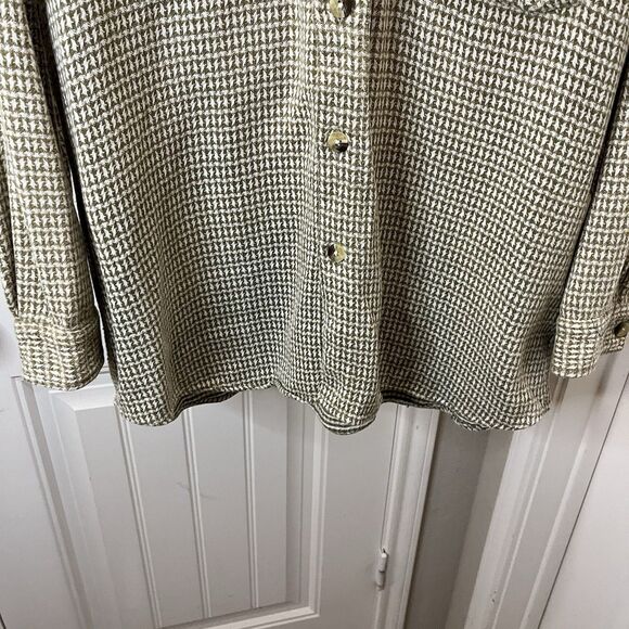 Bad Boy Vintage Shacket Jacket Shirt Button Up Thick Cotton Plaid Brown Green L - Picture 3 of 10